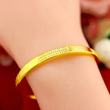 Women's Sand Car Flower Screw Pattern Plated Bracelet Gift