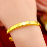 Women's Sand Car Flower Screw Pattern Plated Bracelet Gift