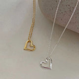 925 Silver Heart Necklace Women's Collarbone Chains