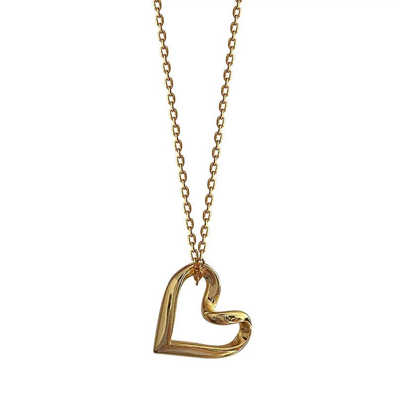 925 Silver Heart Necklace Women's Collarbone Chains