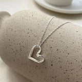 925 Silver Heart Necklace Women's Collarbone Chains