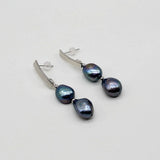 Baroque Pearl Stud Earrings Long Boho Pearl Earrings