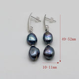 Baroque Pearl Stud Earrings Long Boho Pearl Earrings