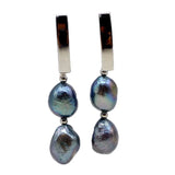 Baroque Pearl Stud Earrings Long Boho Pearl Earrings