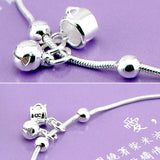 Women's Silver Anklet 925 Sterling Silver Summer Foot Ornaments