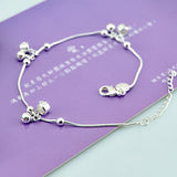 Women's Silver Anklet 925 Sterling Silver Summer Foot Ornaments