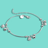 Women's Silver Anklet 925 Sterling Silver Summer Foot Ornaments