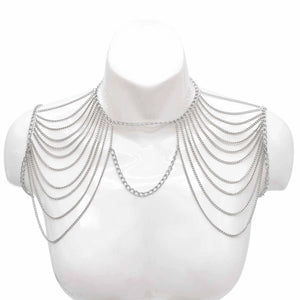 Women's Shoulder Chain Alloy Layer Choke Fringe Body Chain