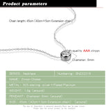 S925 Sterling Silver Necklace Zircon Pendant Solid Silver Necklace