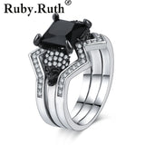 Women's Skull Ring CZ Stone Punk skull Men's Jewelry Rings Set