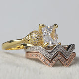 Women's Skull Ring CZ Stone Punk skull Men's Jewelry Rings Set