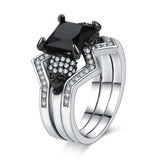 Women's Skull Ring CZ Stone Punk skull Men's Jewelry Rings Set