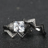 Women's Skull Ring CZ Stone Punk skull Men's Jewelry Rings Set
