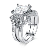 Women's Skull Ring CZ Stone Punk skull Men's Jewelry Rings Set