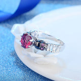 Women's Skull Ring Red Zircon Wedding Ring