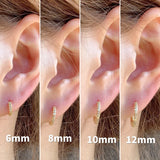 Women's Small Crystal Hoop Earrings Stainless Steel Ear Clasp Fine Jewelry
