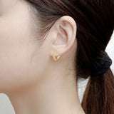 Women's Small Crystal Hoop Earrings Stainless Steel Ear Clasp Fine Jewelry