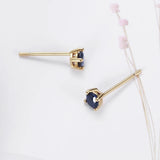 Small Stud Earrings Silver 925 Sapphire Korea Jewelry