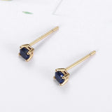Small Stud Earrings Silver 925 Sapphire Korea Jewelry