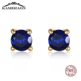 Small Stud Earrings Silver 925 Sapphire Korea Jewelry