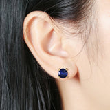 Women's Small Stud Earrings Silver 925 Zircon Jewelry