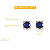 Women's Small Stud Earrings Silver 925 Zircon Jewelry