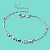 Solid Silver Anklets Summer Foot Charm Chains Angel Egg Pendant