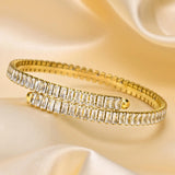 Women's Square Bling CZ Stone Cuff Bracelets