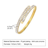 Women's Square Bling CZ Stone Cuff Bracelets