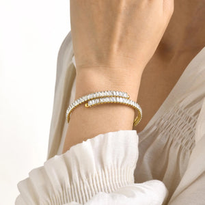 Women's Square Bling CZ Stone Cuff Bracelets