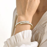 Women's Square Bling CZ Stone Cuff Bracelets