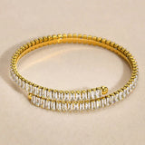 Women's Square Bling CZ Stone Cuff Bracelets