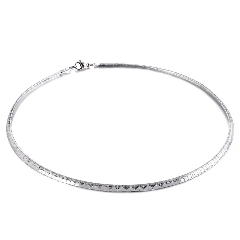 Women's Steel Flat Snake Chain Necklace