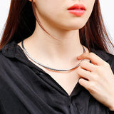 Women's Steel Flat Snake Chain Necklace