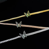 Vintage Butterfly Choker Collar Necklace Stainless Steel
