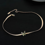 Vintage Butterfly Choker Collar Necklace Stainless Steel
