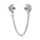 Women's Sterling Silver Bracelet Set Retro Symmetry Snake Bone with Safety Chain