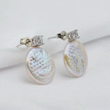 Coin Shape Baroque Pearl Stud Earrings