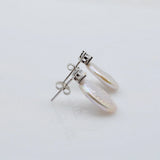 Coin Shape Baroque Pearl Stud Earrings