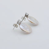 Coin Shape Baroque Pearl Stud Earrings