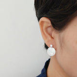 Coin Shape Baroque Pearl Stud Earrings