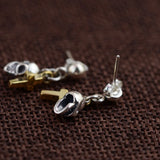 925 Sterling Silver Retro Skull Stud Earrings