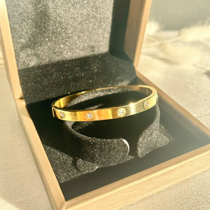 18K Rose Gold Plated Stainless Steel Bangle Bracelet for Women