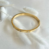 18K Rose Gold Plated Stainless Steel Bangle Bracelet for Women