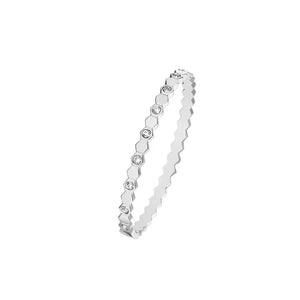 Zircon Inlaid Metal Bangle Bracelet for Women