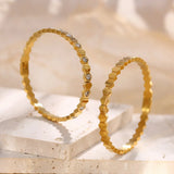 Zircon Inlaid Metal Bangle Bracelet for Women