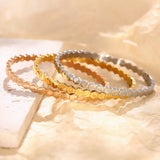 Zircon Inlaid Metal Bangle Bracelet for Women