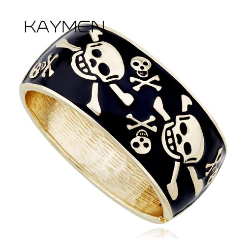 Women's Punk Skull Bangle Bracelet for Halloween Jewelry