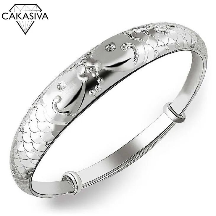 Vintage 925 Silver Pisces Bracelet Women's Jewelry Gift