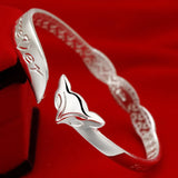 Vintage 925 Sterling Silver Fox Bracelet Jewelry Gift
